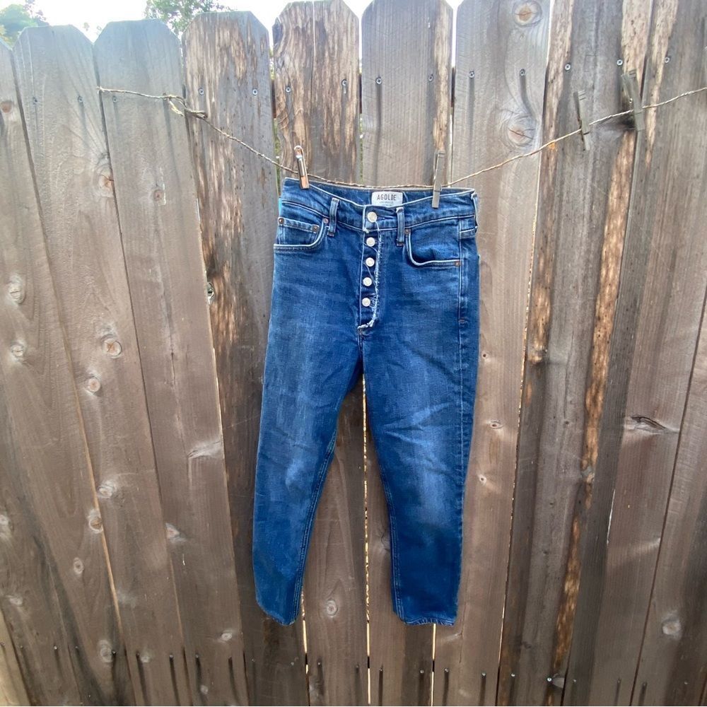 Agolde open button fly cropped jeans size 23